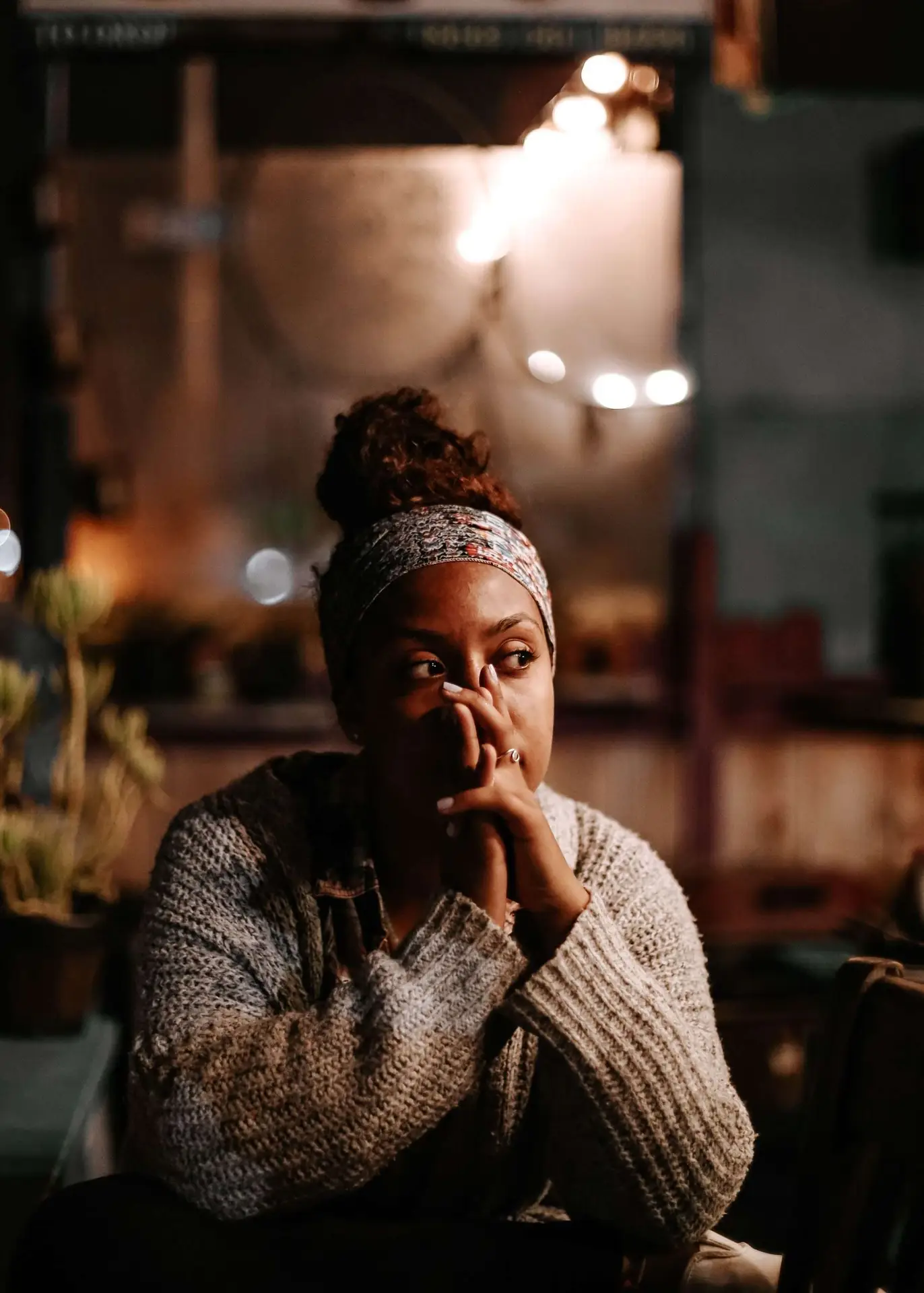 A picture of a woman with an obvious thoughts in her mind