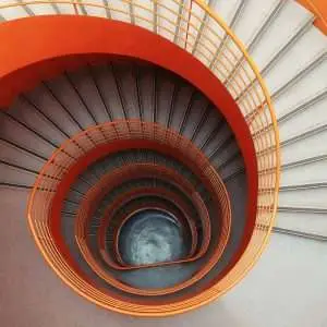 Spiral top view of a staircase
